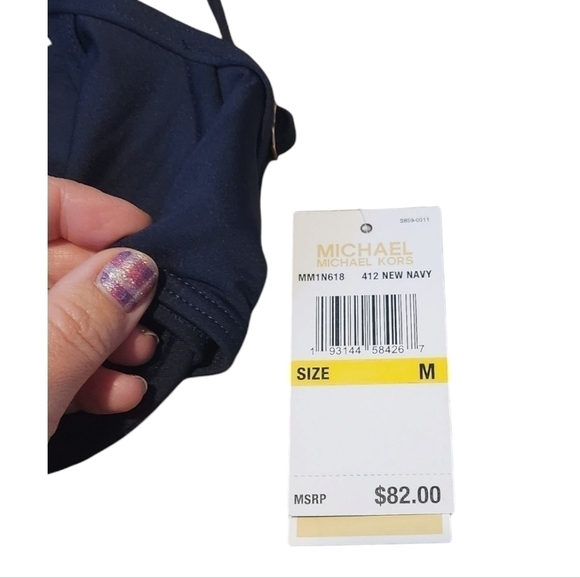 Michael Kors NWT $82 Underwire Bikini Top Navy Blue, Medium & Large Available - Picture 12 of 14